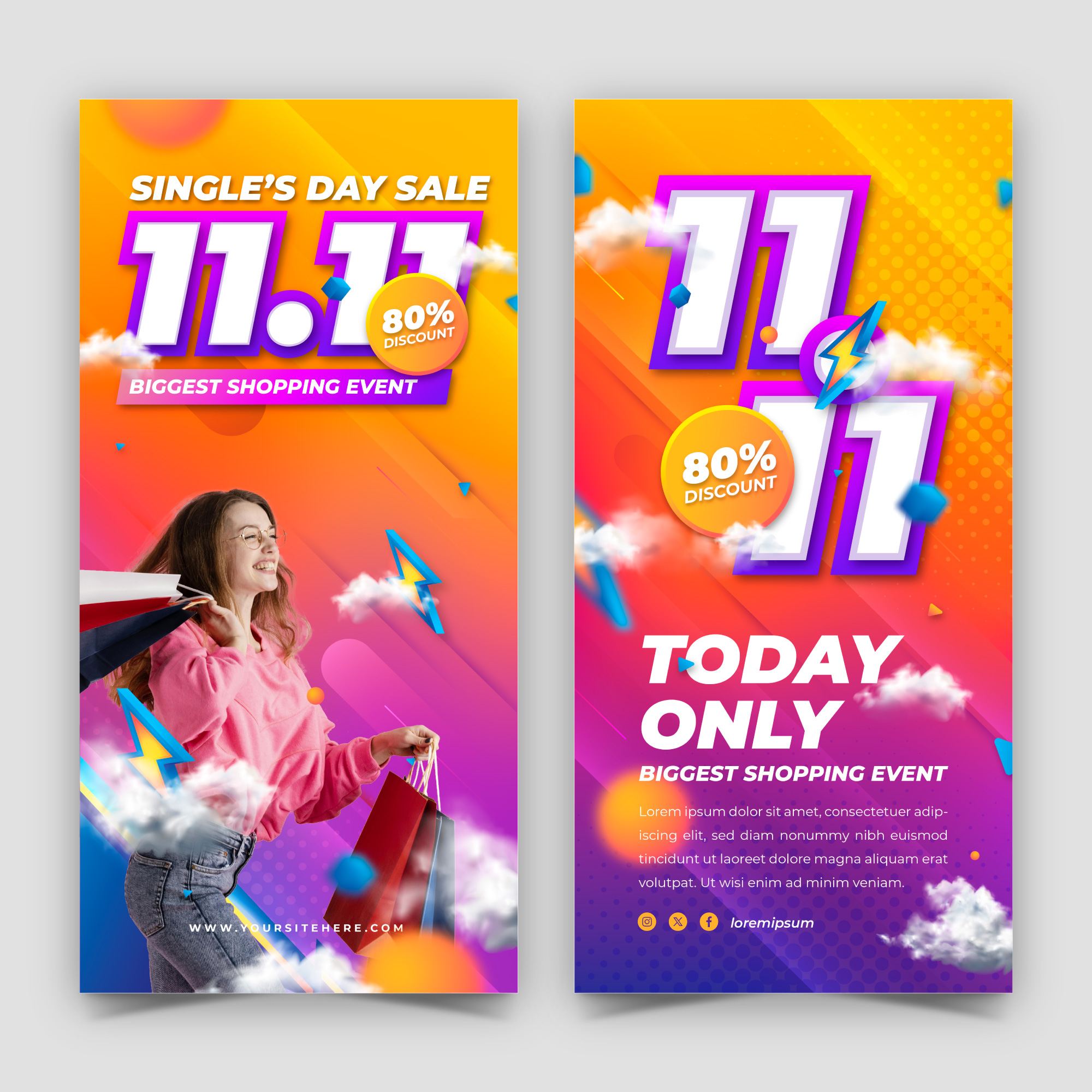 Contoh bunting standard menegak untuk promosi event dan kempen pemasaran